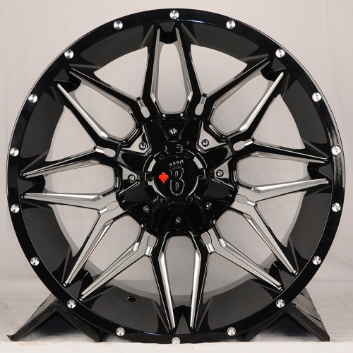 HMD 1075 10j-20 12*139.7/135 ET-18 d106 Gloss Black With Milled Spokes