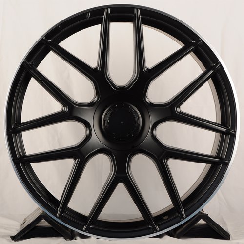 Powcan 3S5318 10j-22 5*112 ET48 d66.6 Black Matt With Lip Polish