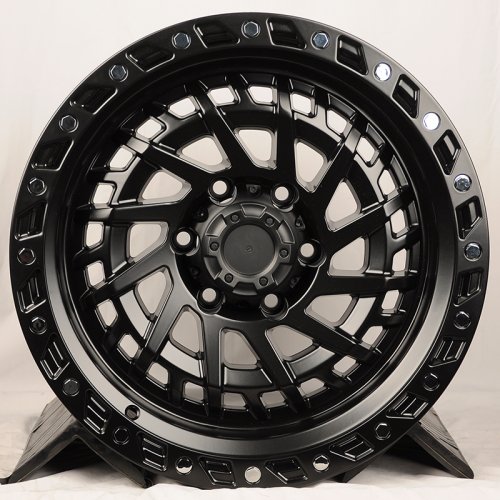 Anzoo JT195-8 9j-18 6*139.7 ET0 d110.1 Matt Black+Silver Rivets