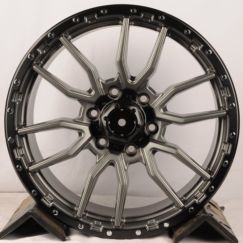 KoKo Kuture YF6098 8.5j-19 5*108 ET35 d65.1 Matte Gunmetal With Black Bead Ring