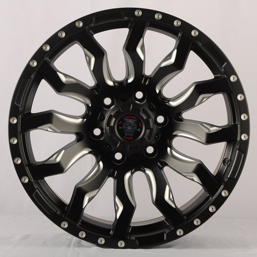 Anzoo JT124-7 9j-20 6*139.7 ET0 d110.1 Matt Black+Milling spoke & rivets