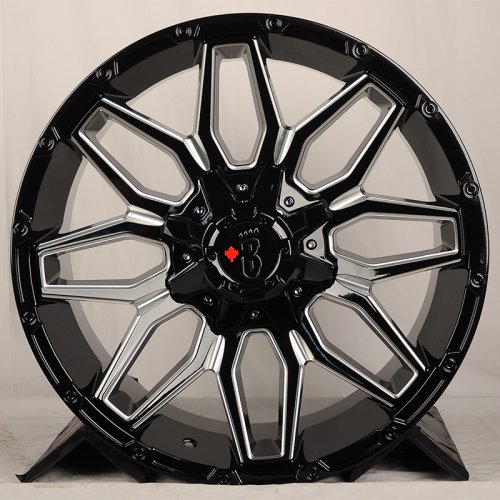 HMD 4078 9j-20 12*139.7/135 ET0 d106 Gloss Black With Milled Spokes