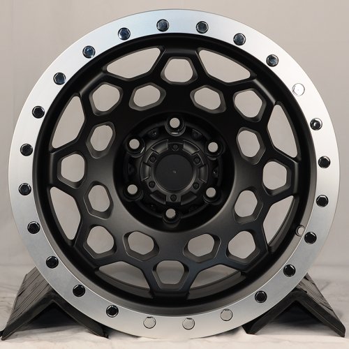 Anzoo JT240-7 8.5j-17 6*139.7 ET0 d110.1 Matt Black+Machine Lip