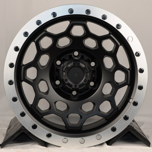 Anzoo JT240-7 8.5j-17 6*139.7 ET0 d110.1 Matt Black+Machine Lip