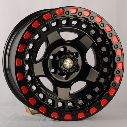 Anzoo JT170-7 9j-17 6*139.7 ET0 d110.1 Matt Black+red Line